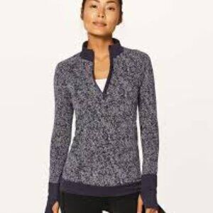 LULULEMON Rest Less 1/2 Zip in Black/White Size 8
